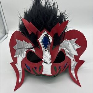 Lucha Libre Dress Up MaskMade With Red Leather. Excellent‎ Used Condition.